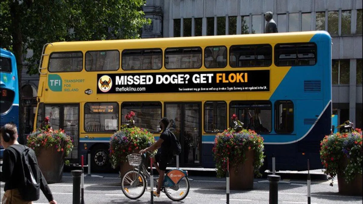 A BOMES ad on a bus.